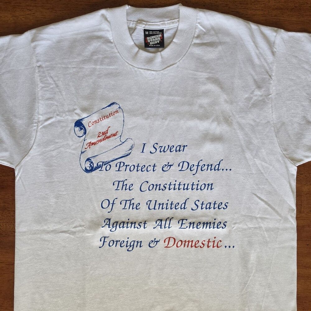 Vintage Bill of Rights Medium T-Shirt 2nd Amendment Right To Bear Arms NRA New
